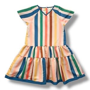 The Middle Daughter | Inner Circle Dress, Eau De Rose Stripe (9-10 yrs)